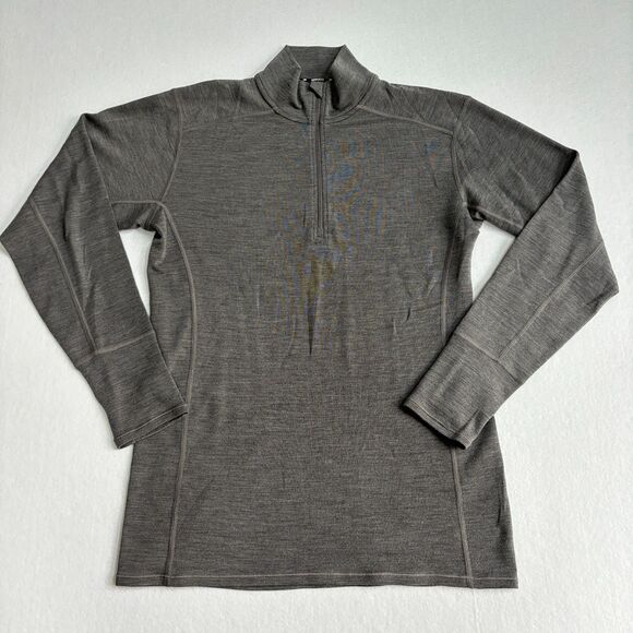 Minus 33 Merino Wool 1/4 Zip Sweater Mens M Gray Midweight UPF 50+ Mock Neck - Picture 1 of 8